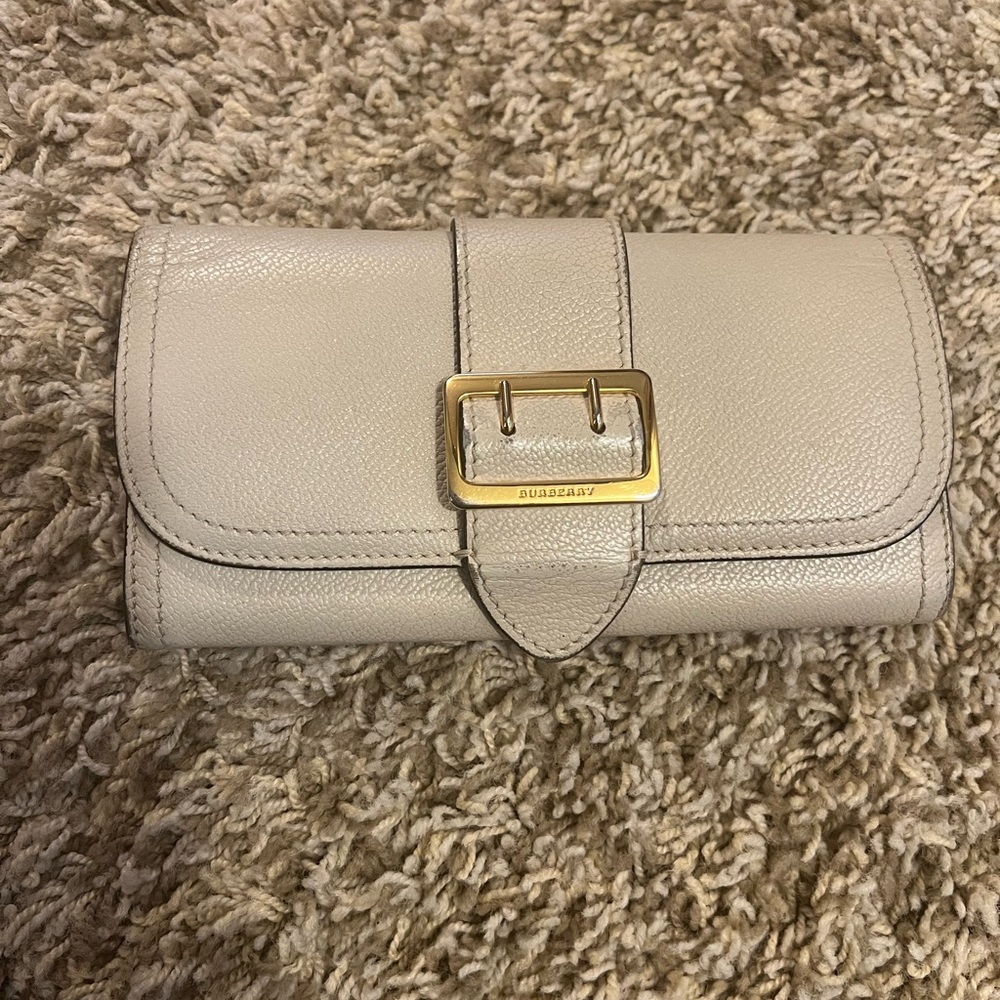 Burberry Cream Leather Wallet